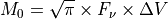 M_0 = \sqrt{\pi} \times F_{\nu} \times \Delta V