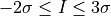 -2\sigma \leq I \leq 3\sigma
